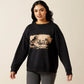 ARIAT WOMENS Outlaw Oversized Sweatshirt-BLACK