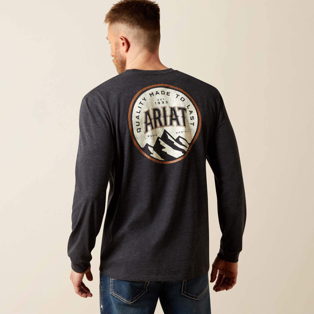ARIAT CIRCLE A LS SHIRT CHARCOAL HEATHER