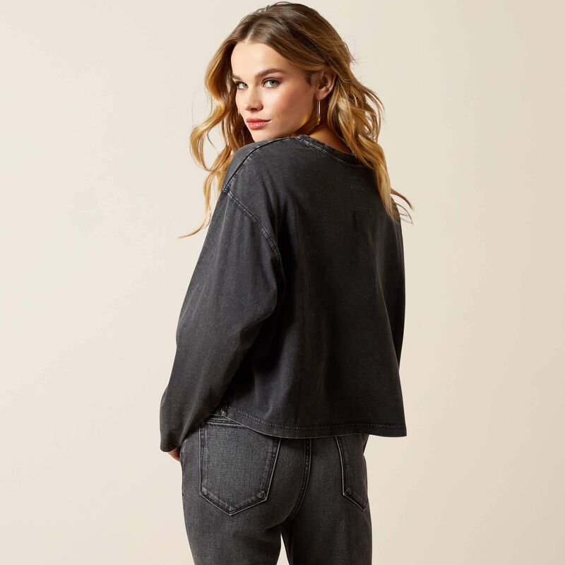 ARIAT WOMENS Hesperia T-Shirt-BLACK MINERAL WASH