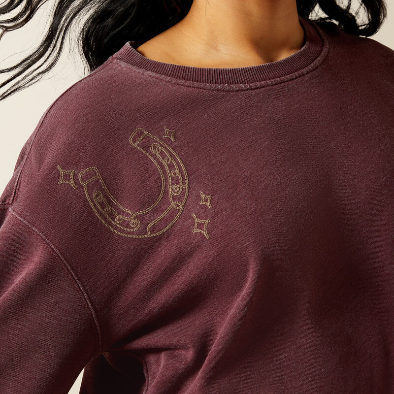 ARIAT WOMENS Valley Sweatshirt-PORT ROYALE