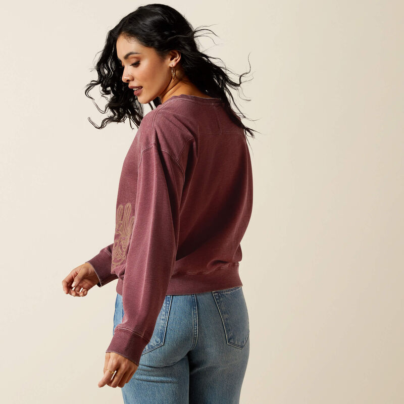 ARIAT WOMENS Valley Sweatshirt-PORT ROYALE