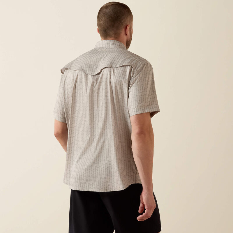 ARIAT MEN'S Printed Western VentTEK Classic Fit Snap Shirt-ISLAND FOSSIL