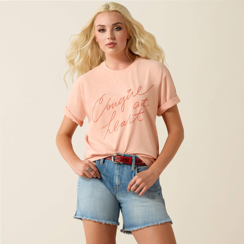 ARIAT WOMEN'S Cowgirl at Heart T-Shirt-TROPICAL PEACH
