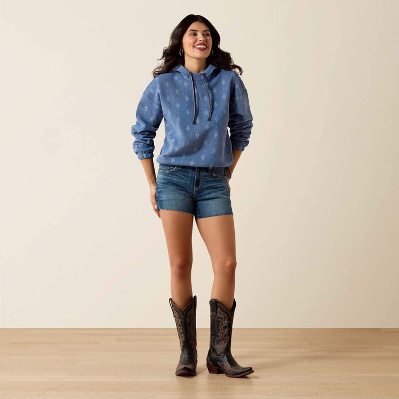 ARIAT WOMEN'S ESSENTIAL HOODIE-BLUE HEATHER