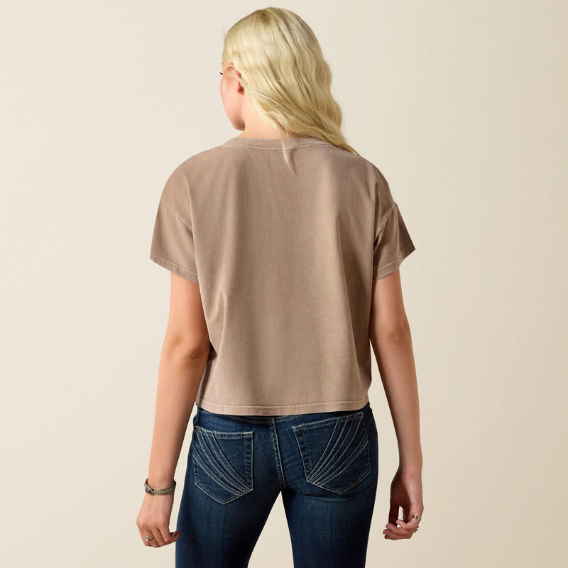 ARIAT Paisley Boxy Crop T-Shirt-TAUPE GREY