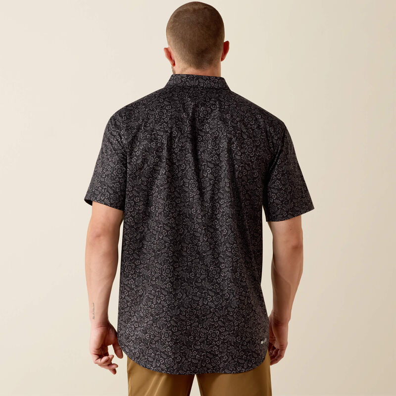 ARIAT MEN'S Printed 360 Airflow Classic Fit Shirt-BLACK