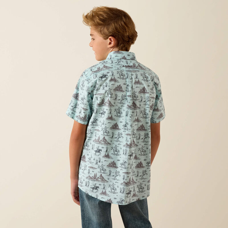 ARIAT YOUTH Pratt Shirt-BLUE GLOW
