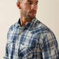 ARIAT MEN'S Retro Heathcliff Fitted Western Snap Shirt-KEY LARGO PLAID