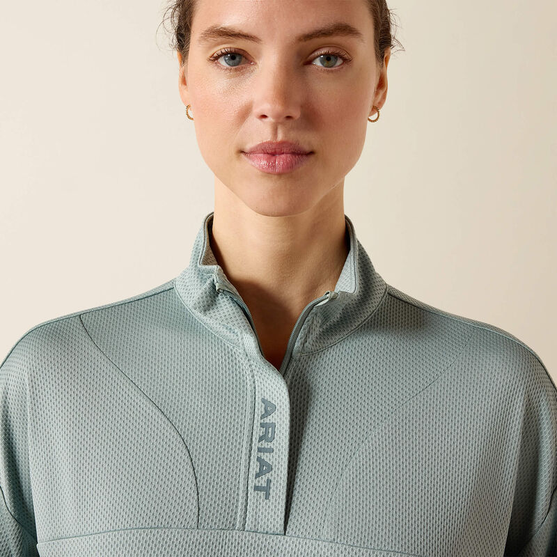 ARIAT WOMEN'S Breathe 1/2 Zip Sweatshirt-CHINOIS GREEN