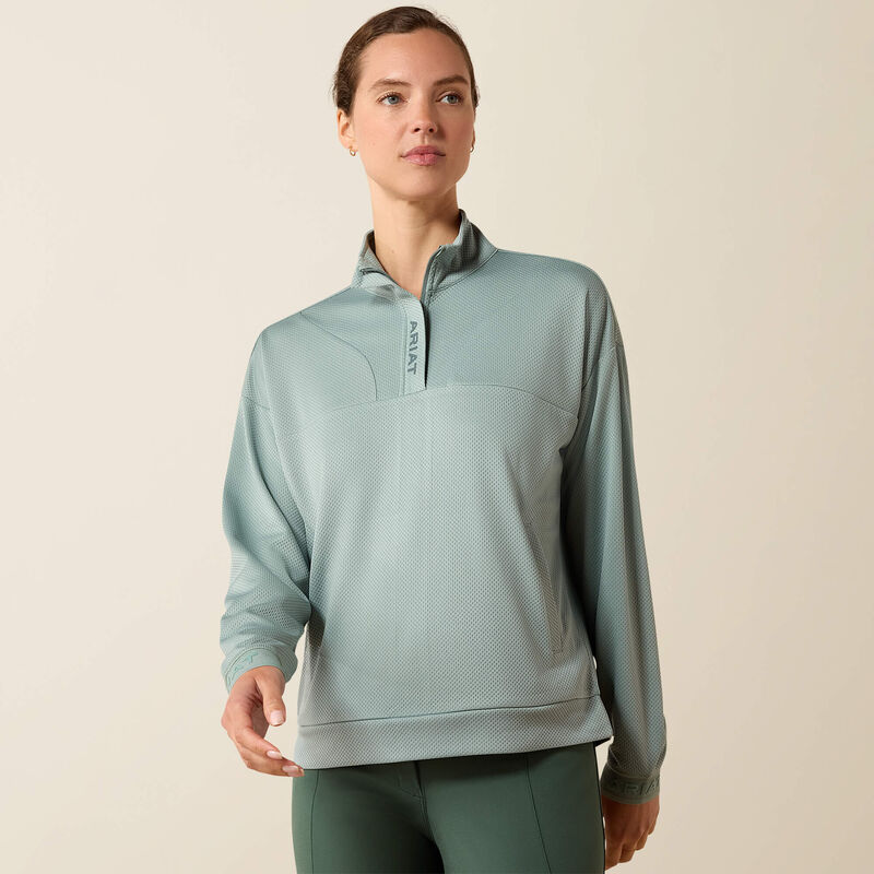 ARIAT WOMEN'S Breathe 1/2 Zip Sweatshirt-CHINOIS GREEN