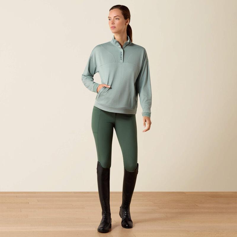 ARIAT WOMEN'S Breathe 1/2 Zip Sweatshirt-CHINOIS GREEN