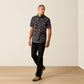ARIAT MEN'S Mathais Modern Fit Shirt-BLACK WESTERN TOSS PRINT