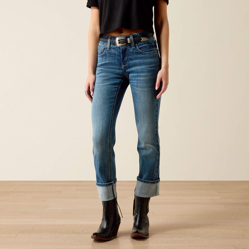 ARIAT Women's Perfect Rise Silvie Straight Leg Crop Jeans