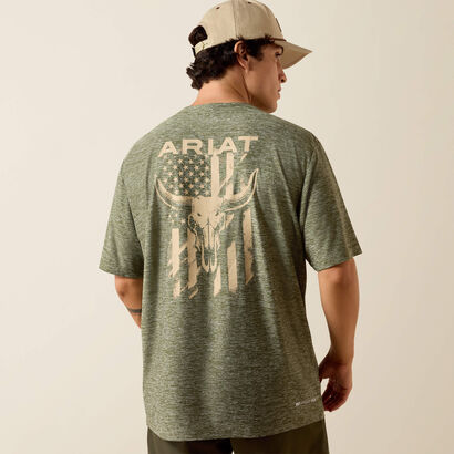 Ariat Longskull Freedom T-Shirt DARK OLIVE HEATHER