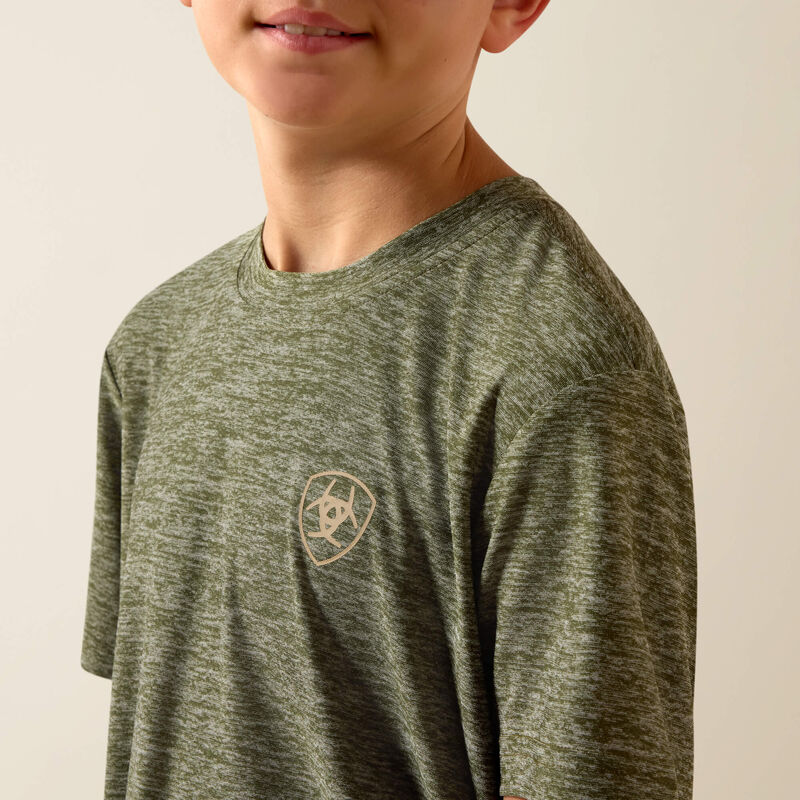 Ariat Longskull Freedom T-Shirt-DARK OLIVE HEATHER