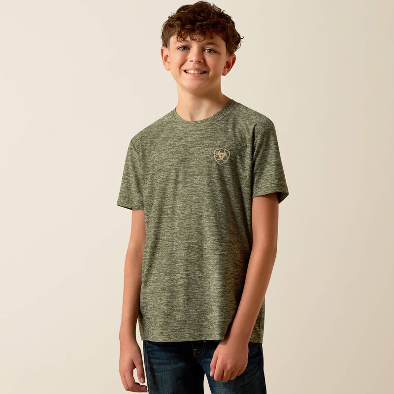 Ariat Longskull Freedom T-Shirt-DARK OLIVE HEATHER
