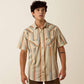 ARIAT MEN'S Retro Hawthorne Fitted Snap Shirt-SANDSHELL STRIPE