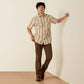 ARIAT MEN'S Retro Hawthorne Fitted Snap Shirt-SANDSHELL STRIPE