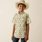ARIAT YOUTH Sable Shirt-ALMOND OIL SCENIC PRINT