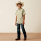 ARIAT YOUTH Sable Shirt-ALMOND OIL SCENIC PRINT