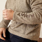 ARIAT MENS Caldwell Logo 1/4 Zip Sweater-BEIGE
