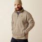 ARIAT MENS Caldwell Logo 1/4 Zip Sweater-BEIGE