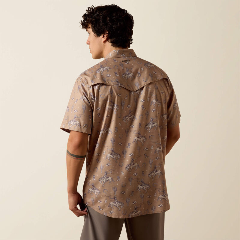 ARIAT Printed VentTEK Western Fitted Snap Shirt-CARTOUCHE