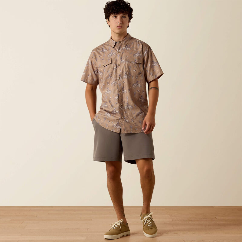 ARIAT Printed VentTEK Western Fitted Snap Shirt-CARTOUCHE