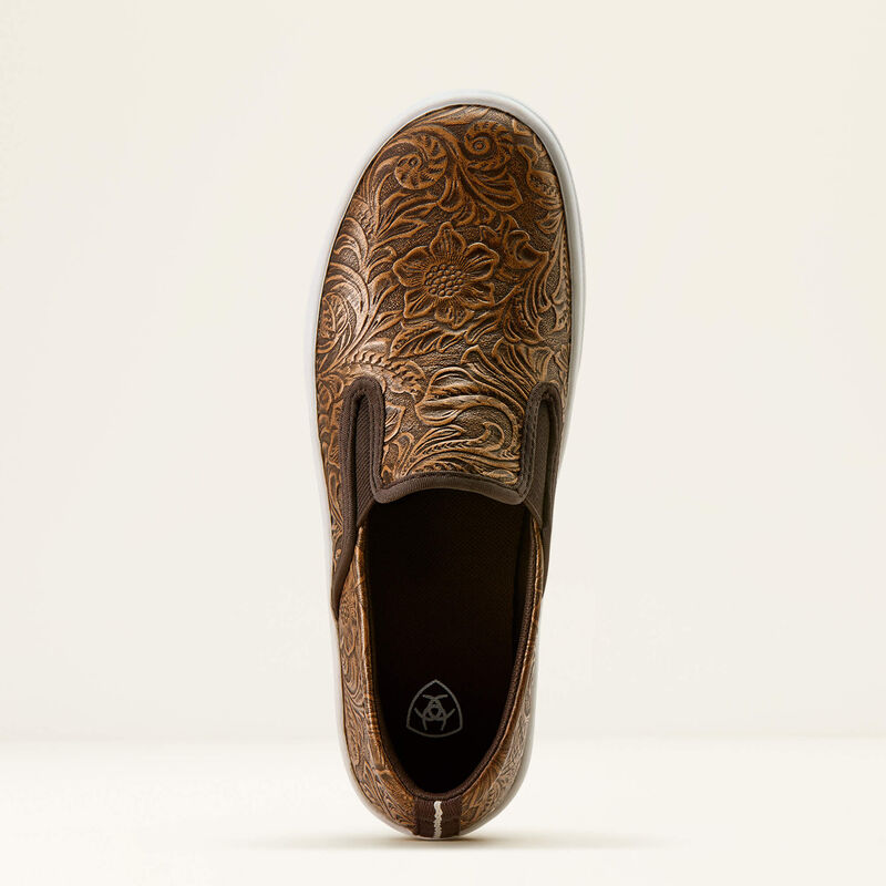 ARIAT Women's Skylar Slip On Shoe-BROWN FLORAL EMBOSS