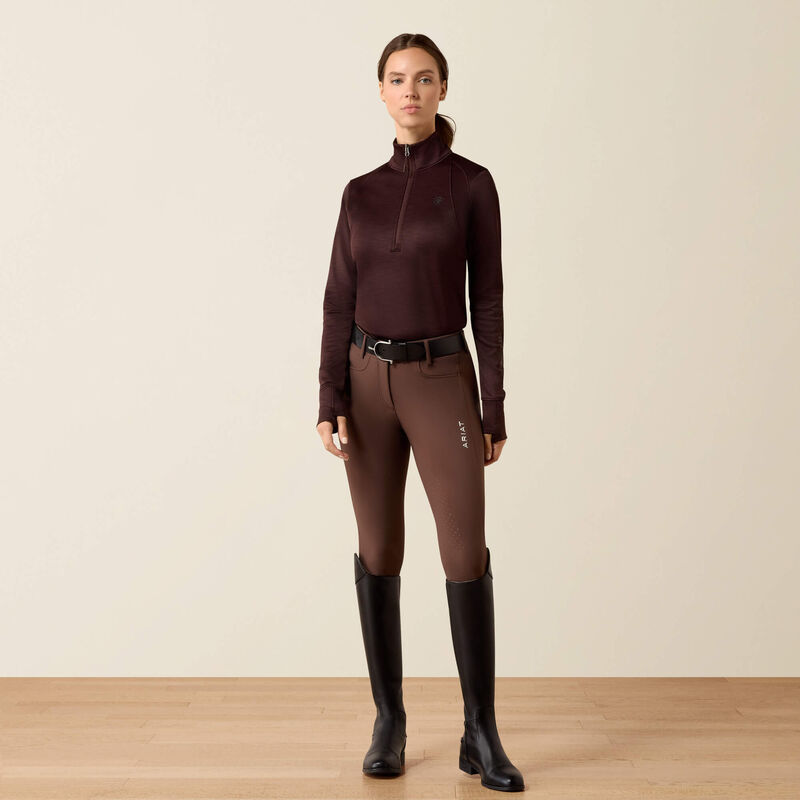 Team Women's EQ 1/2 Zip Pullover-CHOCOLATE PLUM 10079218