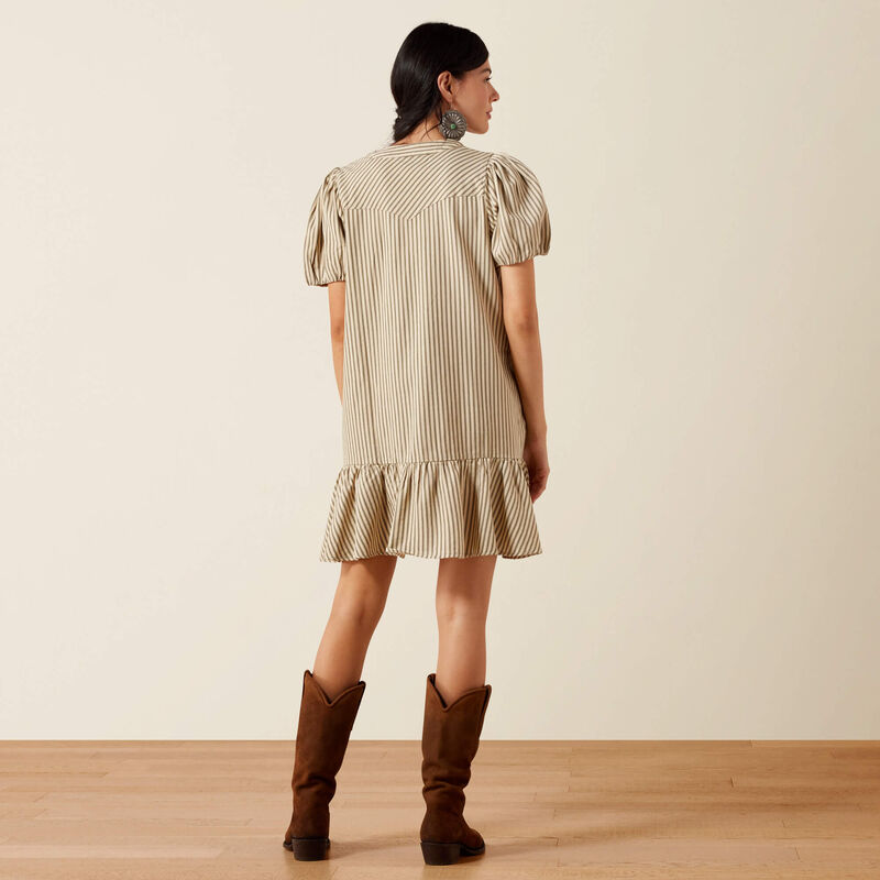 Ariat Women's Blair Dress Parchment/Ivy Green Stripe