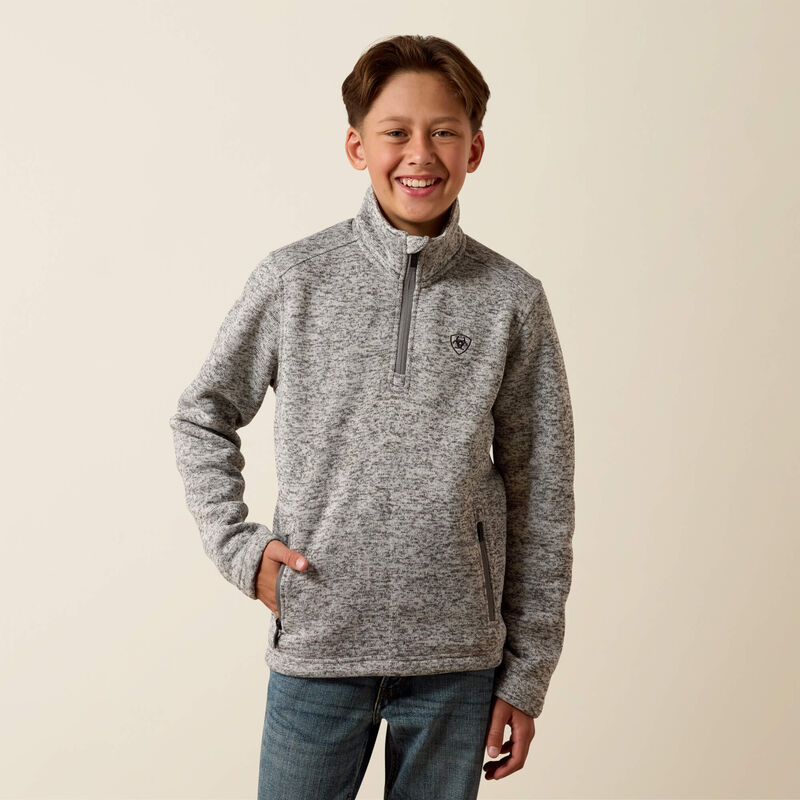 ARIAT Caldwell 1/4 Zip Sweater-NULLA HEATHER