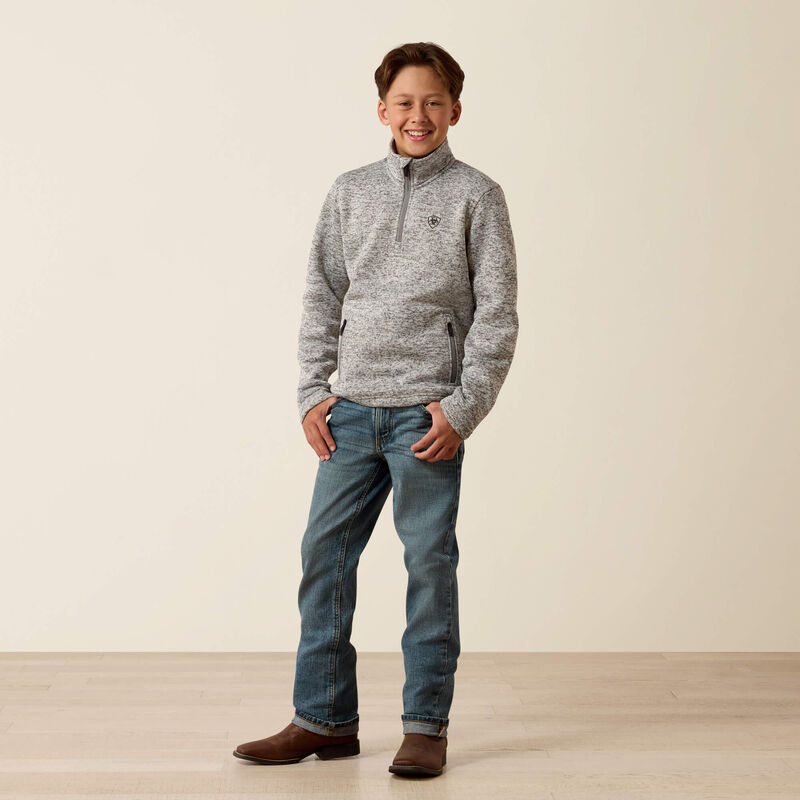 ARIAT Caldwell 1/4 Zip Sweater-NULLA HEATHER