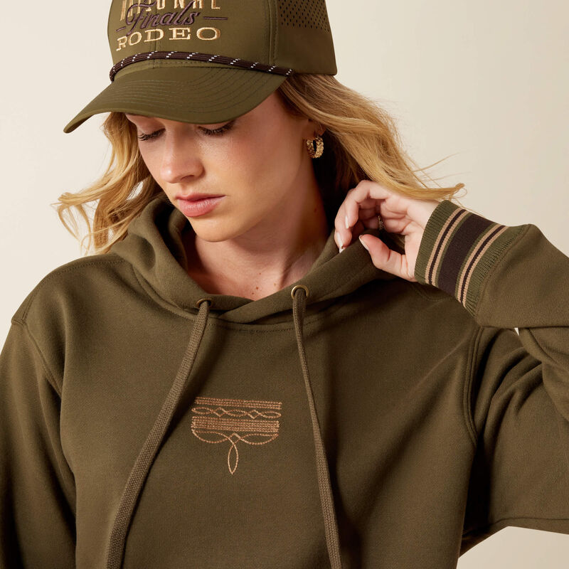 ARIAT WOMEN'S Threaded Through Hoodie-IVY GREEN