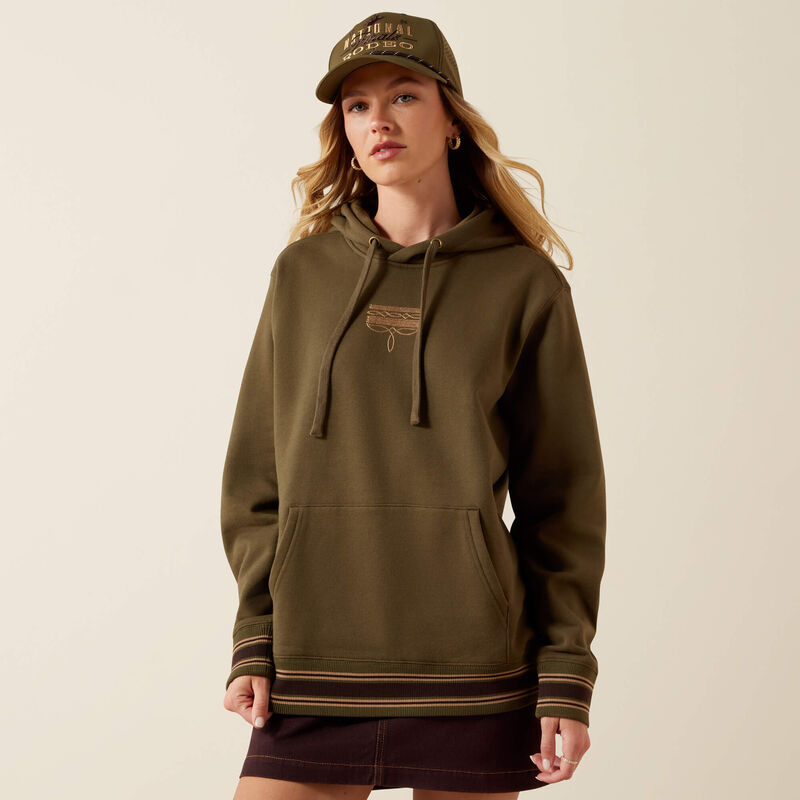 ARIAT WOMEN'S Threaded Through Hoodie-IVY GREEN