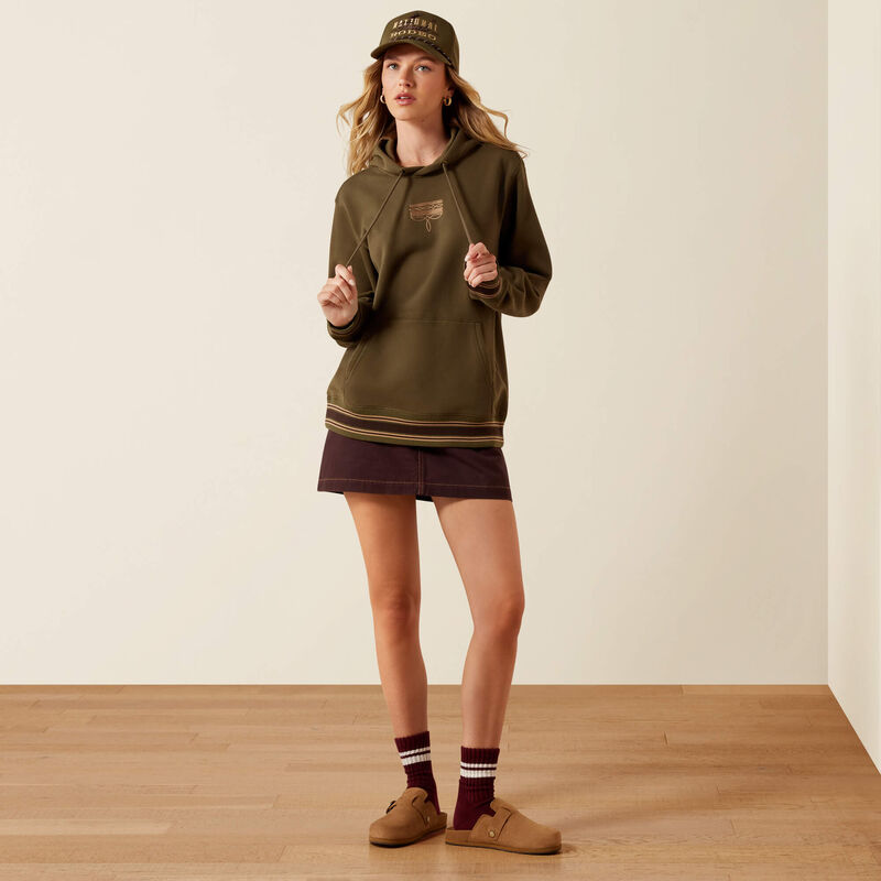 ARIAT WOMEN'S Threaded Through Hoodie-IVY GREEN