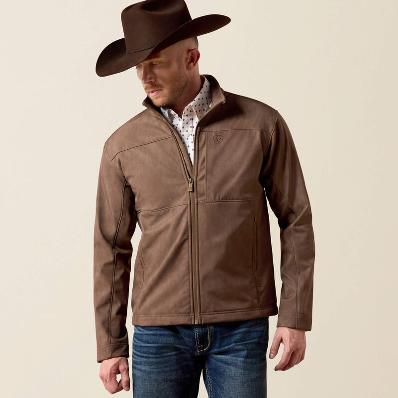 ARIAT MEN'S Vernon Softshell Jacket-BROWN