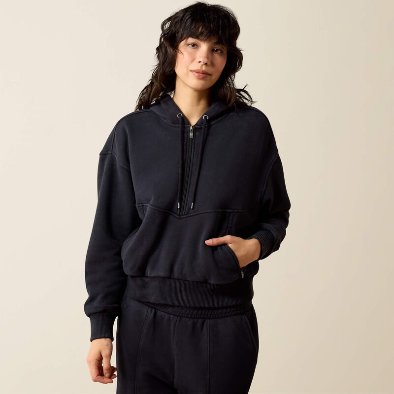 ARIAT WOMEN'S Compass 1/2 Zip Sweatshirt-BLACK 10079485