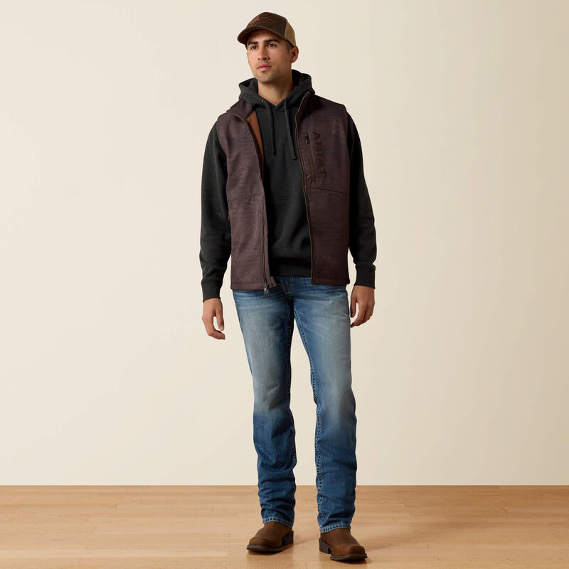 ARIAT MEN'S Patriot Flag Softshell Vest-BROWN