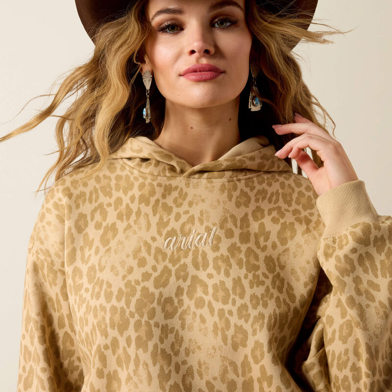 ARIAT WOMEN'S Essential Hoodie-FADED LEOPARD