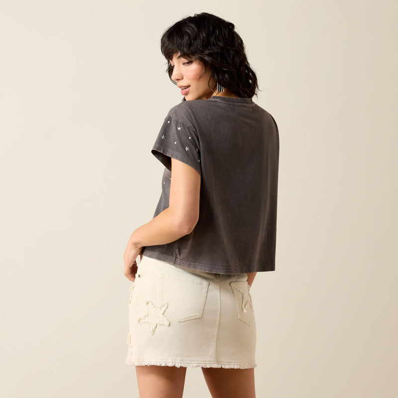 ARIAT WOMEN'S Star Studded T-Shirt-CARBON COPY