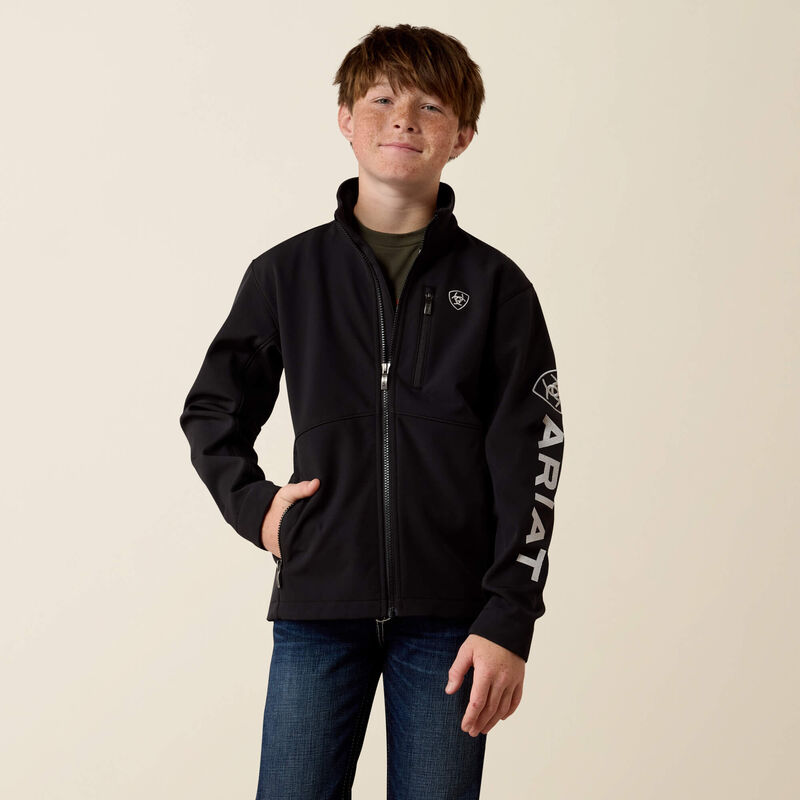 ARIAT BOYS Logo Softshell Jacket-BLACK 10079694