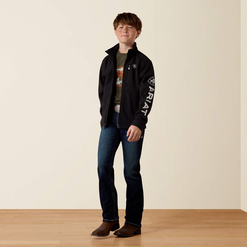 ARIAT BOYS Logo Softshell Jacket-BLACK 10079694