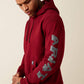 ARIAT Rebar Lightweight Logo Hoodie-POMEGRANATE|LICORICE