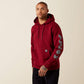 ARIAT Rebar Lightweight Logo Hoodie-POMEGRANATE|LICORICE