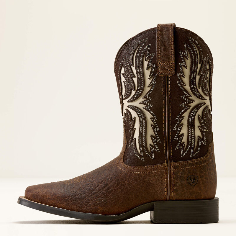 ARIAT BOYS Driftwood Wide Square Toe Western Boot-EARTH|ROYAL CHOCOLATE 10080273