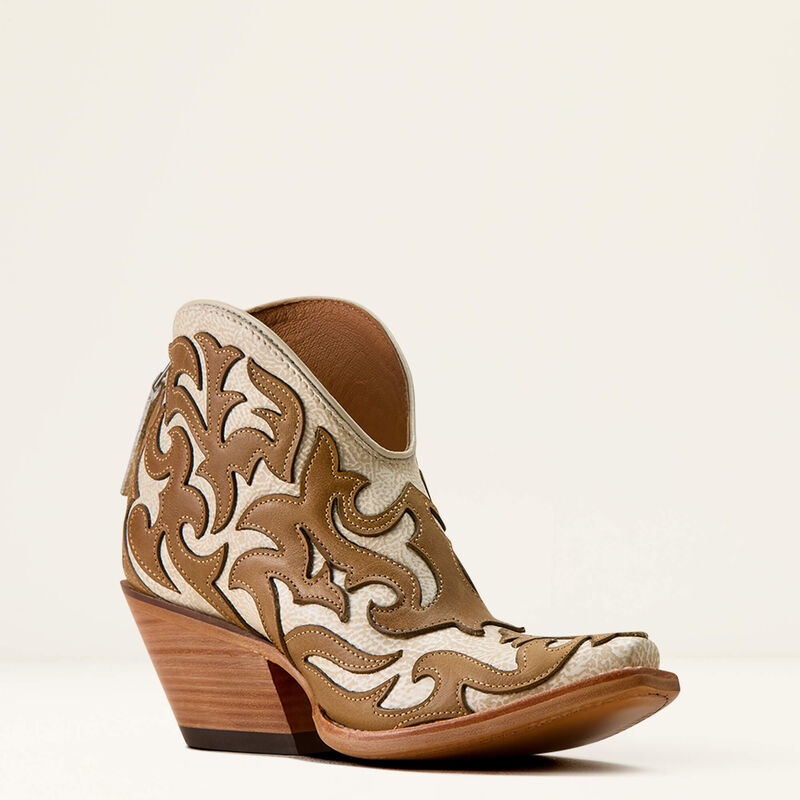Ariat Women's Roux X Toe Western Boot Cream Candle/Flaxen Tan