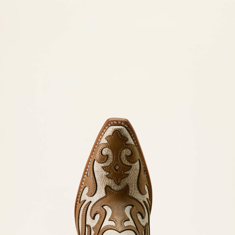 Ariat Women's Roux X Toe Western Boot Cream Candle/Flaxen Tan