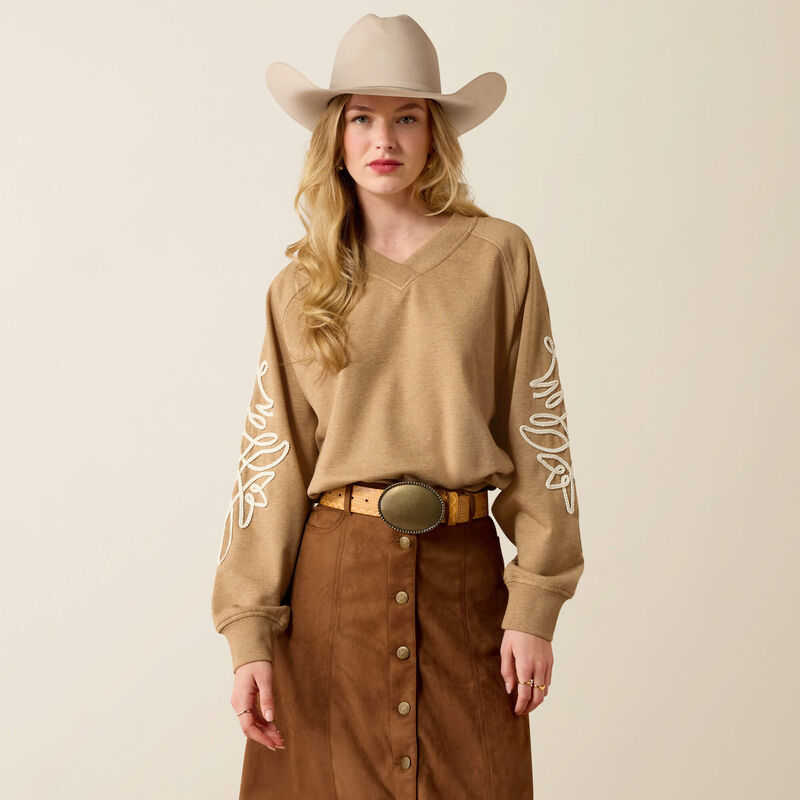 ARIAT Juliette Sweatshirt - KHAKI HEATHER