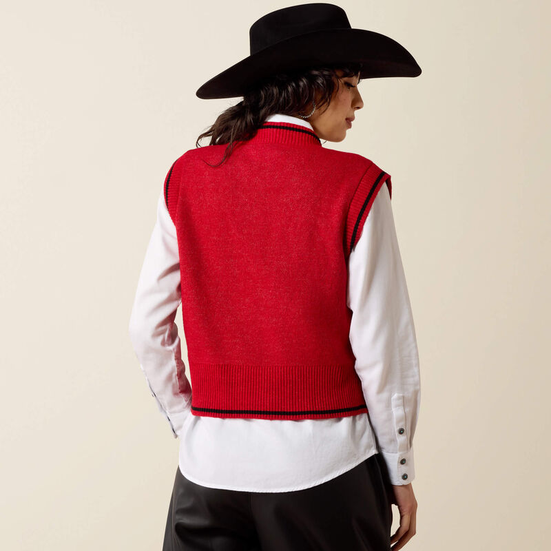 ARIAT WOMEN'S Taylor Sweater Vest-SAVVY RED 10080642